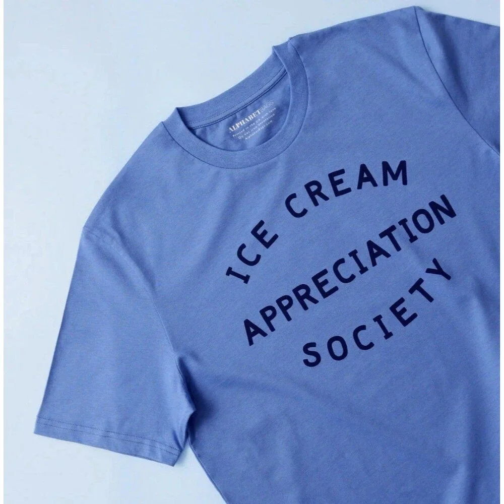 ALPHABETBAGS Kids 7-8Y Ice Cream Appreciation Society Unisex Tee‎ ORGANIC COTTON