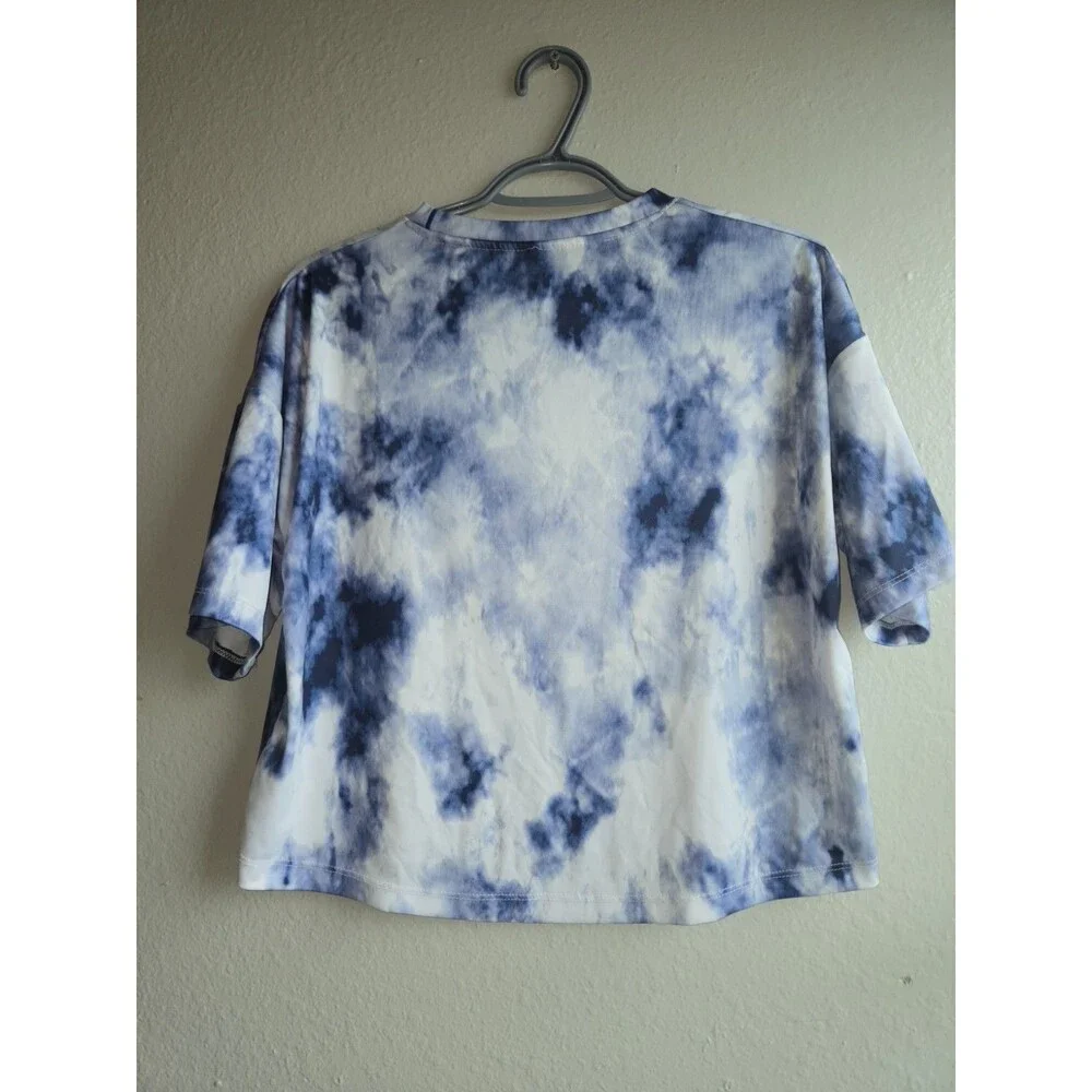Dallas Cowboys NFL Youth XL Tie-Dye Crop T-Shirt Blue White Short Sleeve Top