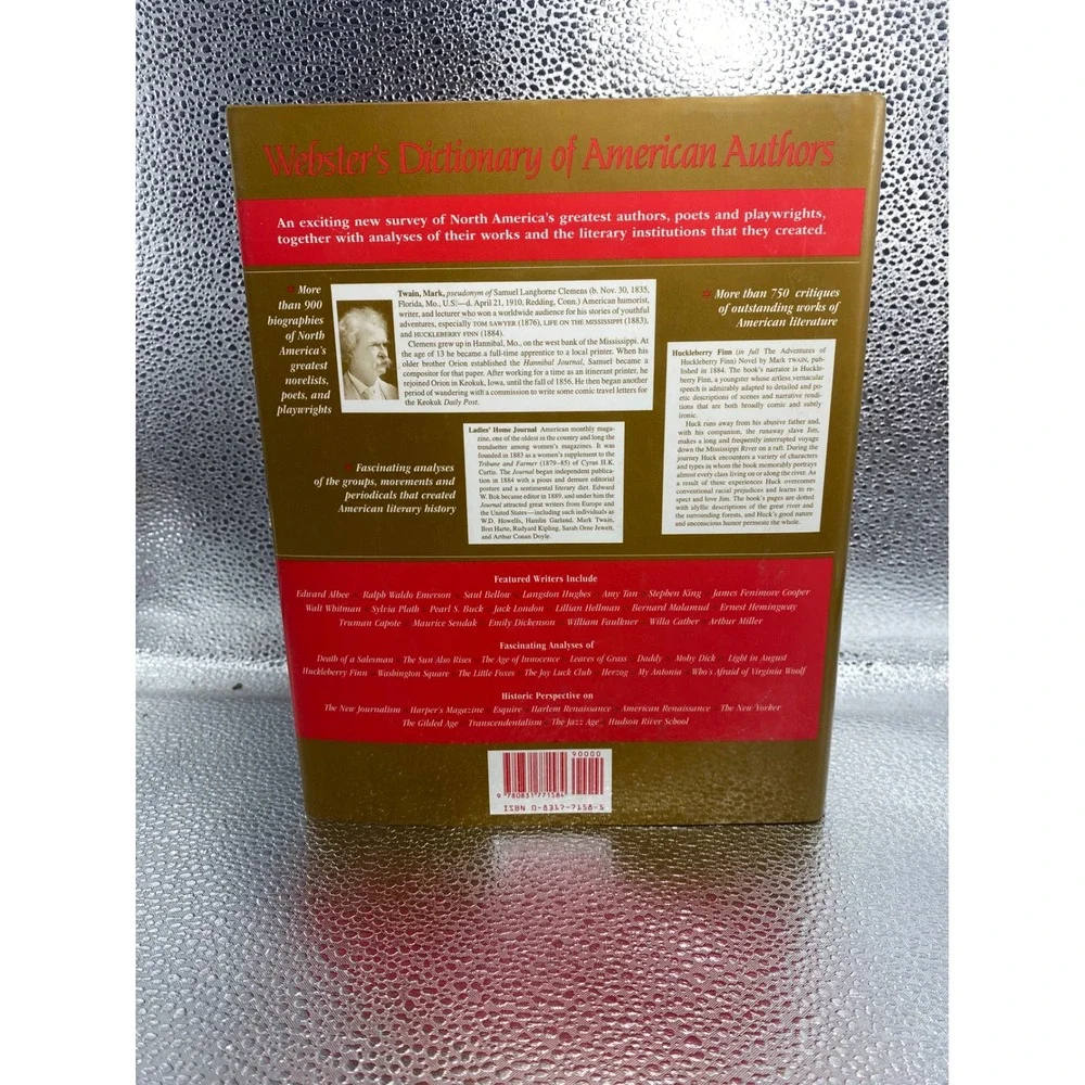 Websters Dictionary of American Authors Merriam-Webster Reference Book Hardcover