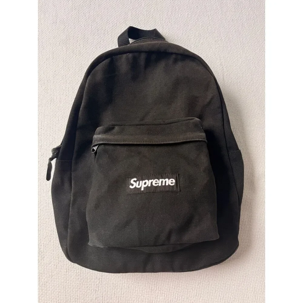 Supreme Canvas Backpack Black FW20 20L Box Logo Authentic Streetwear Bag