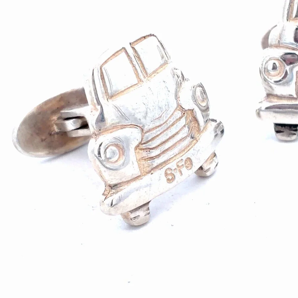 James Reid Ltd Santa Fe 925 Sterling Silver Vintage Pickup Truck Men's Cufflinks