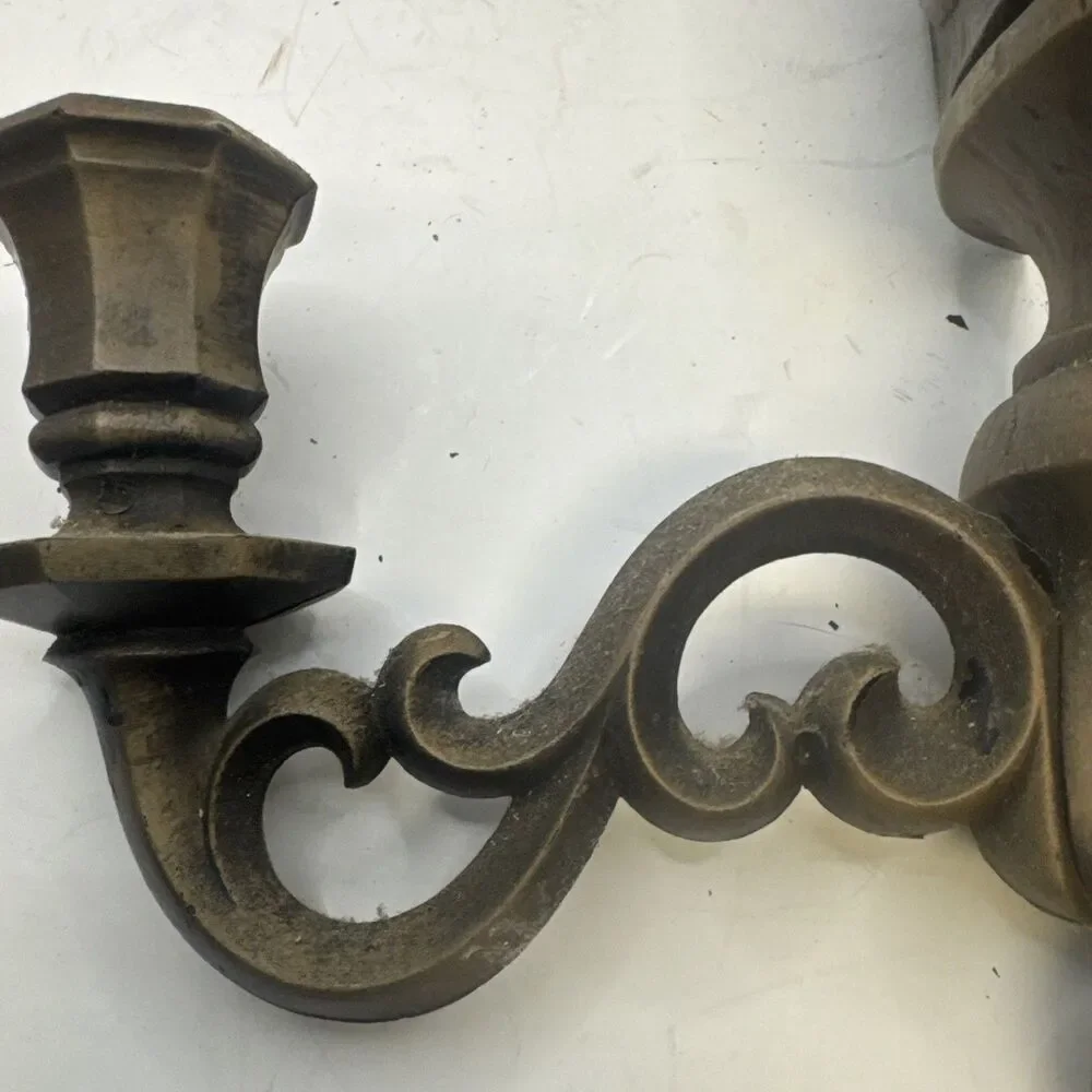 Vintage Pair Dart USA Syroco #4015 Wall Sconce Candle Holders 14