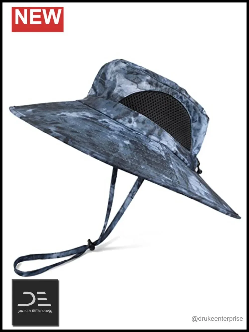 Wide Brim Sun Bucket Hat, UPF 50+ UV Protection, Adjustable Chin Strap,