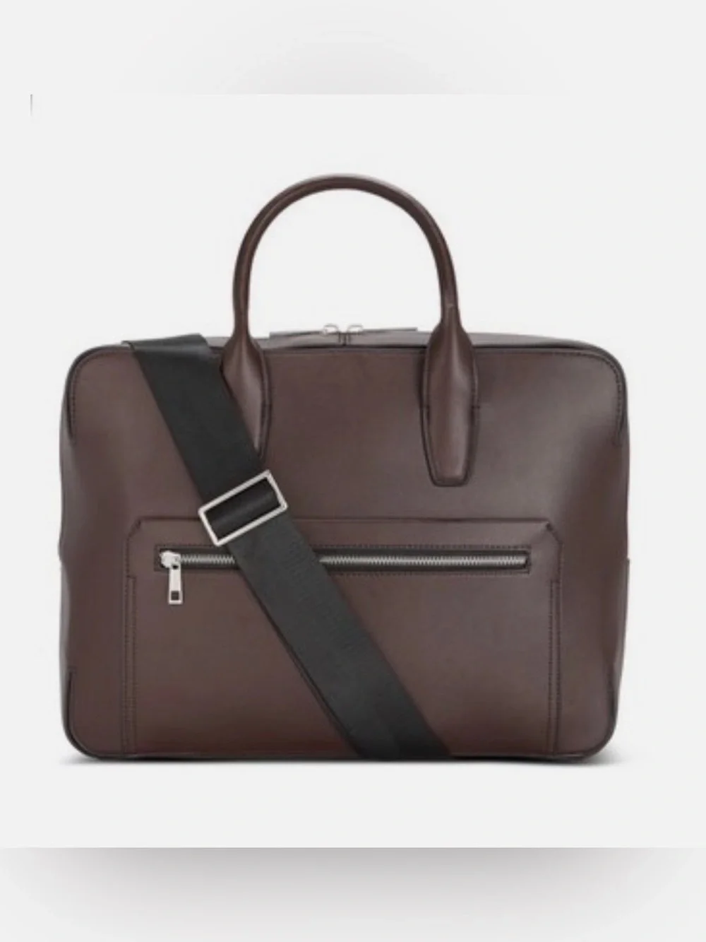 Alfani Unisex Messenger Bag Adjustable Cross Body Strap Faux Leather Rich Brown