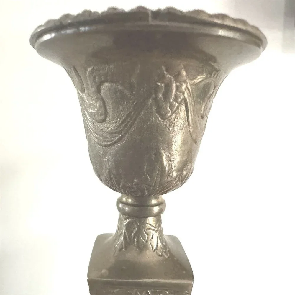 Andrea By Sadek Brass Finish Ornate Candlestick Pair