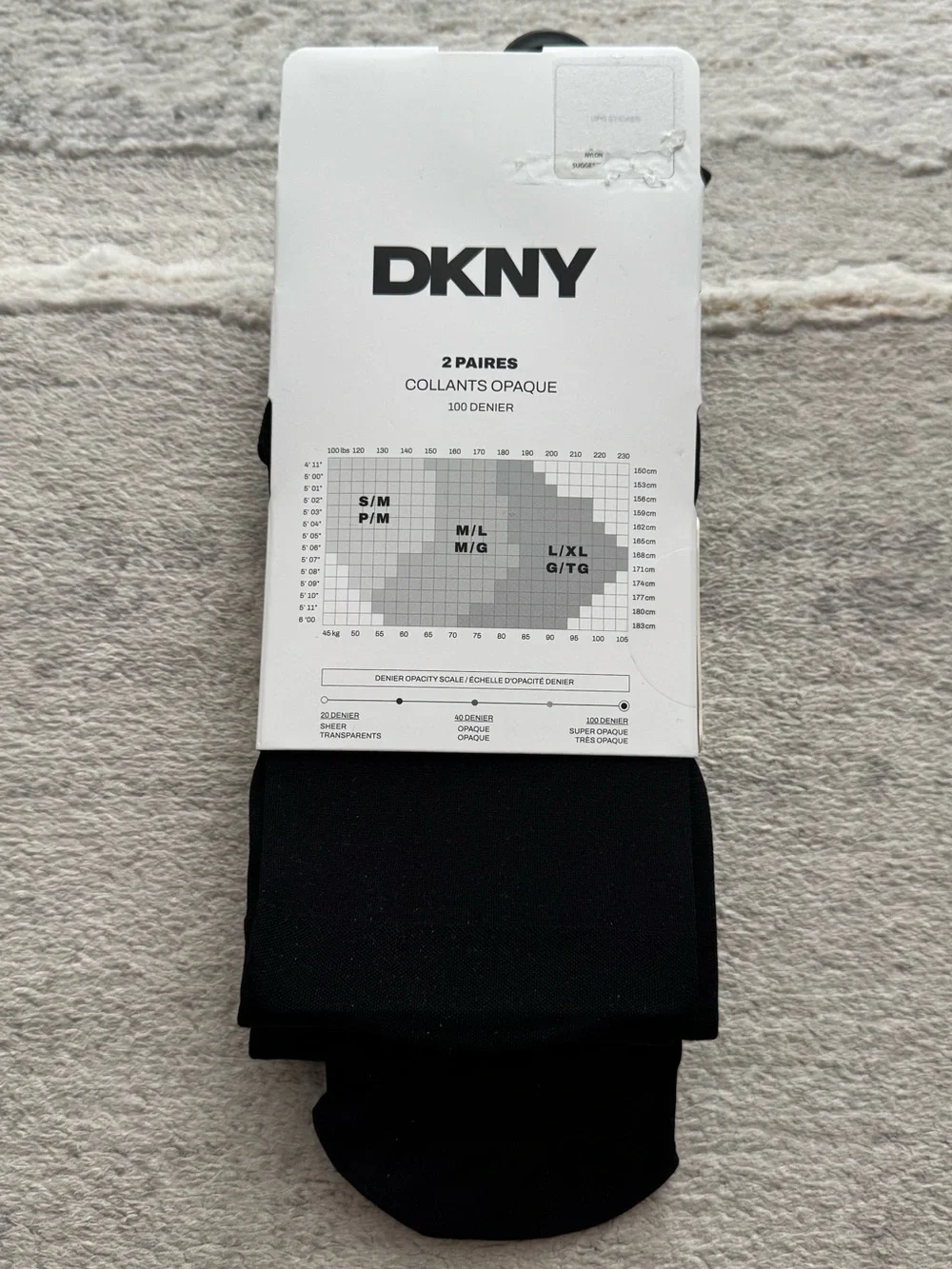 💕 🆕 DKNY pack of 2 black 100 denier opaque tights