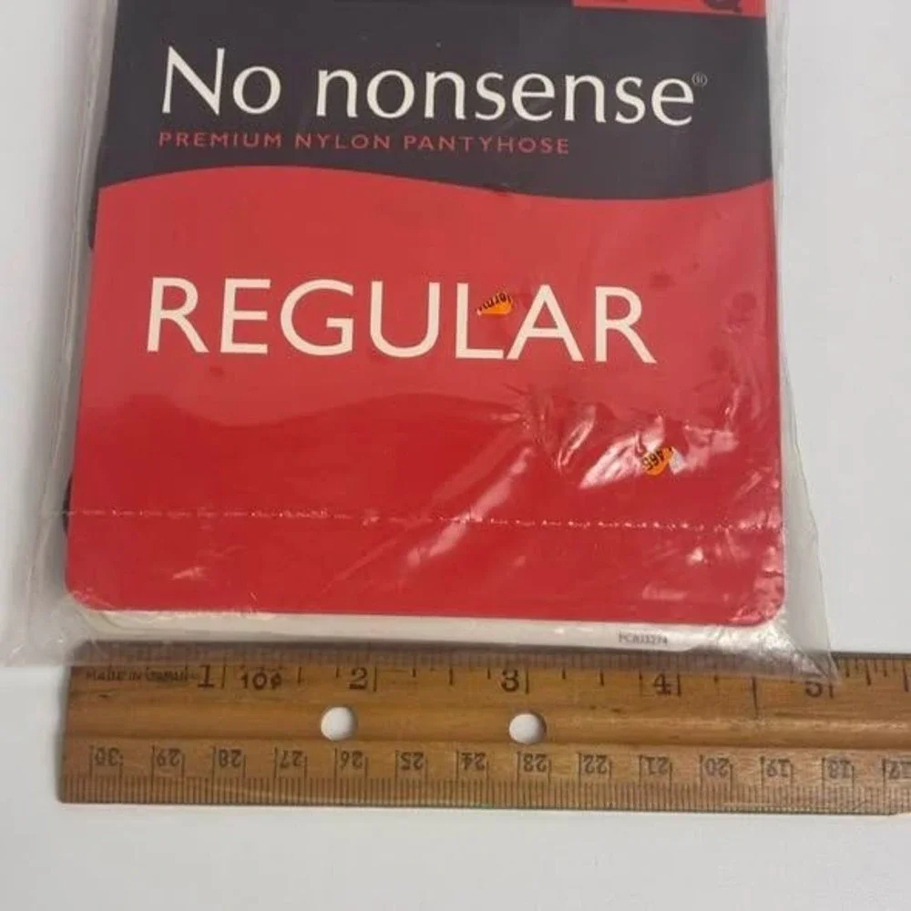 No Nonsense Premium Nylon Pantyhose Off Black Sheer Toe Size Q Regular New NIP