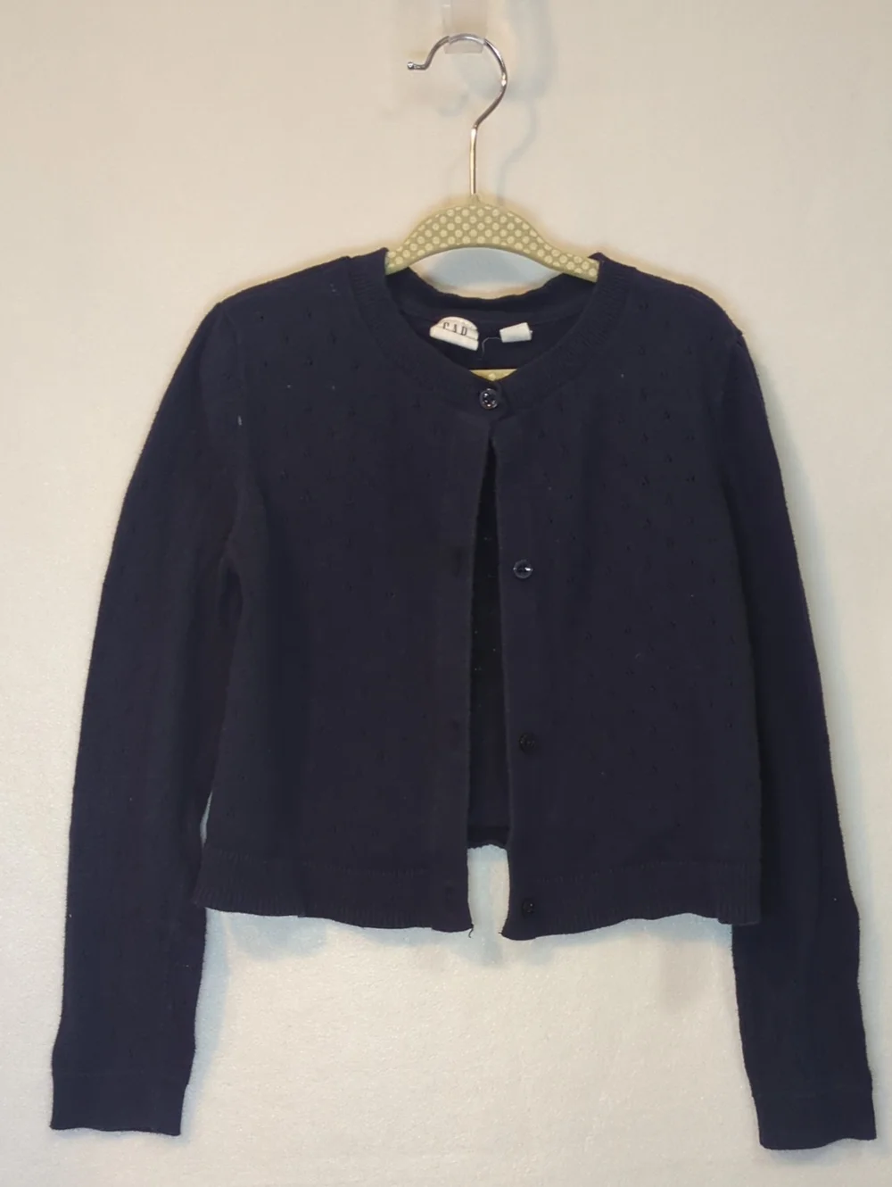 GAP Navy Button-Front Crewneck Cardigan Jacket