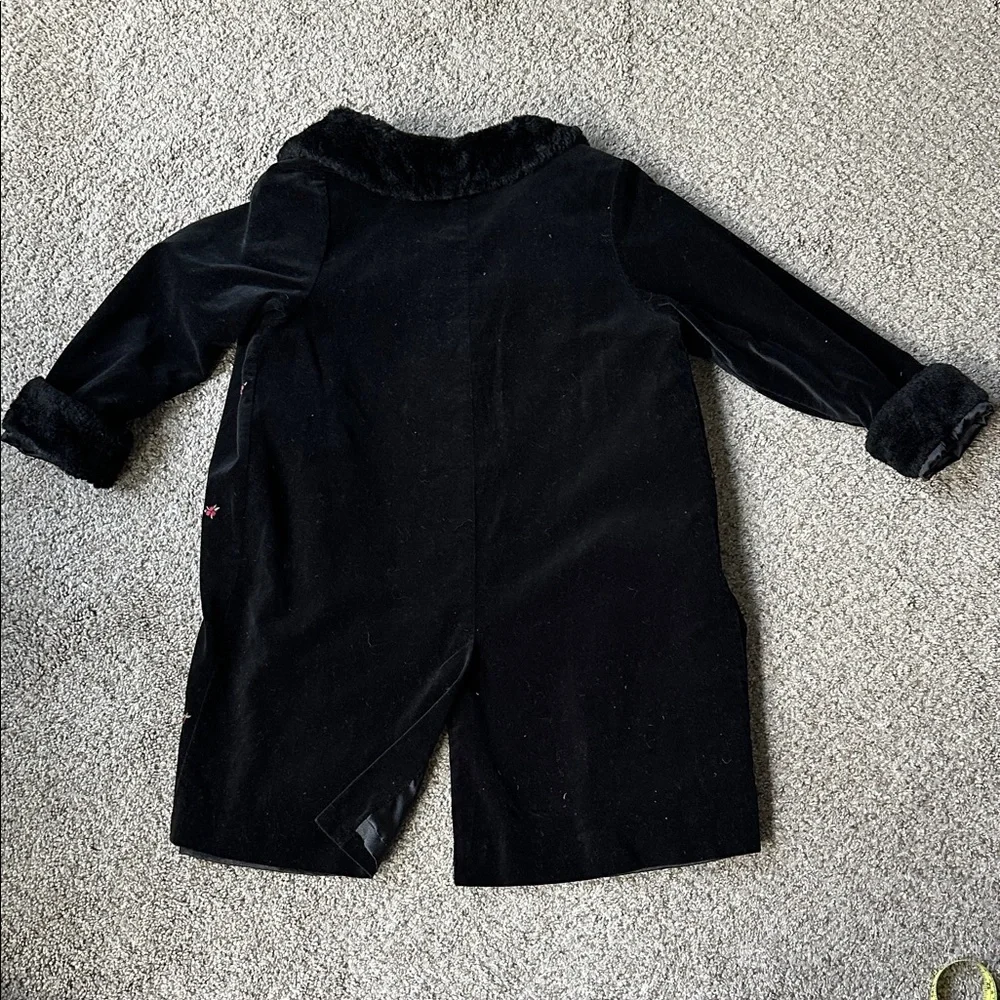 Gymboree Velvet Coat with‎ Faux fur trim and embroidery