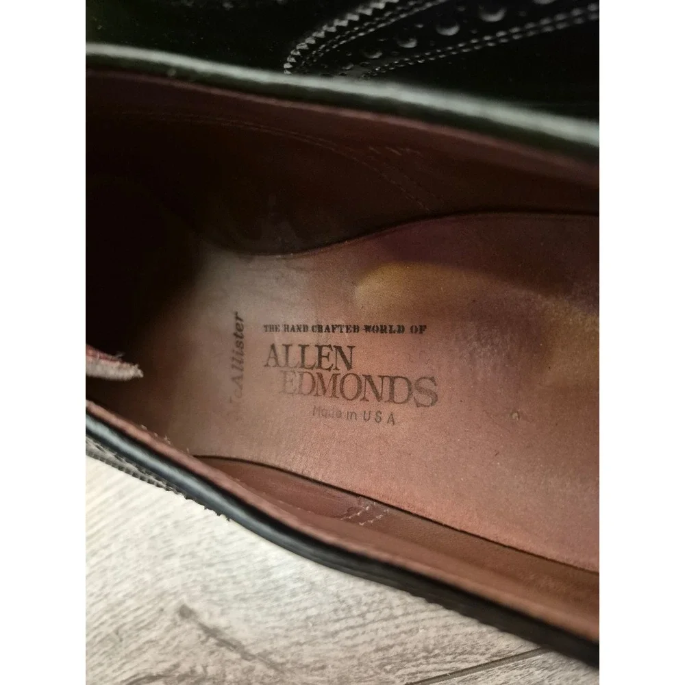 Allen Edmonds McAllister Wingtip Oxford Black Leather Dress Shoes Mens Sz 11.5 A