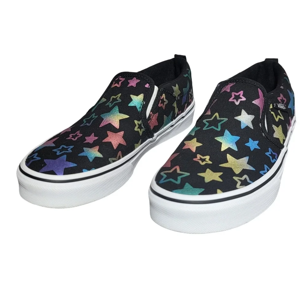 Vans Slip On‎ Platform Iridescent Star Print Skate Shoes Sneakers