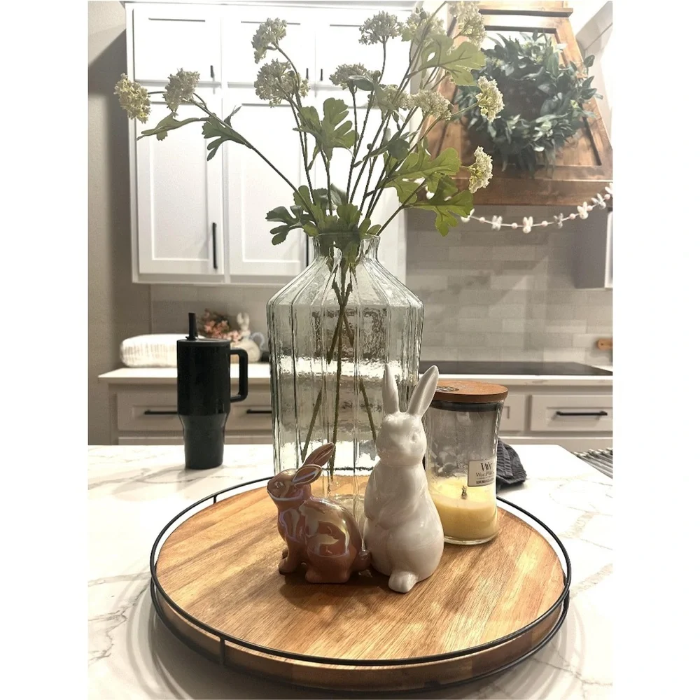 14” Ribbed Glass Decorative Flower Vase - Hearth & Hand™ with Magnolia
