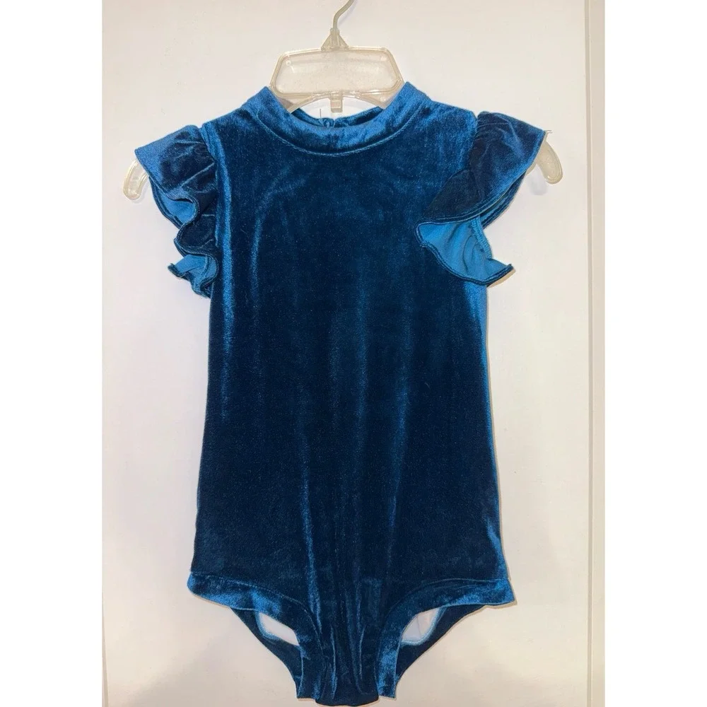 NWT! Evies Studio Dance Leotard‎ Size Child Large Velvet Teal