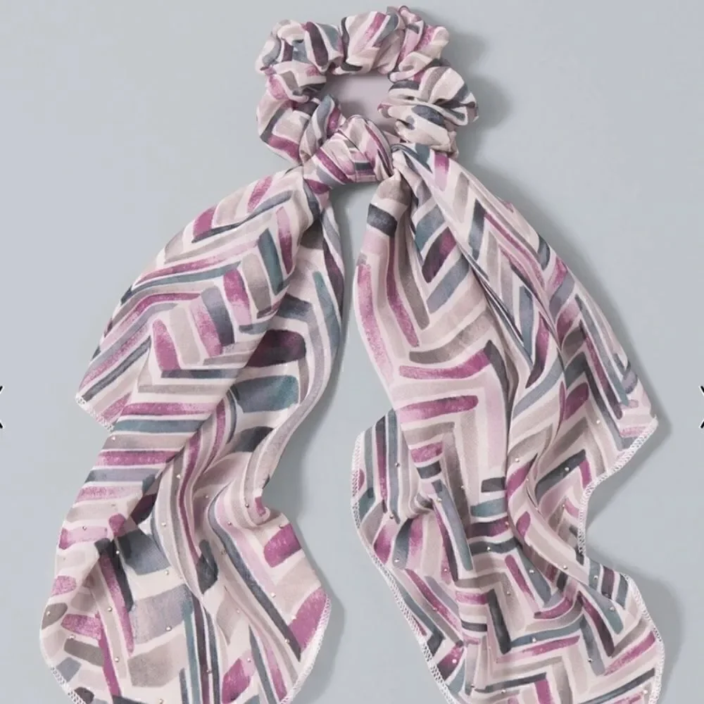 Whbm Convertible Chevron Painted Scrunchie