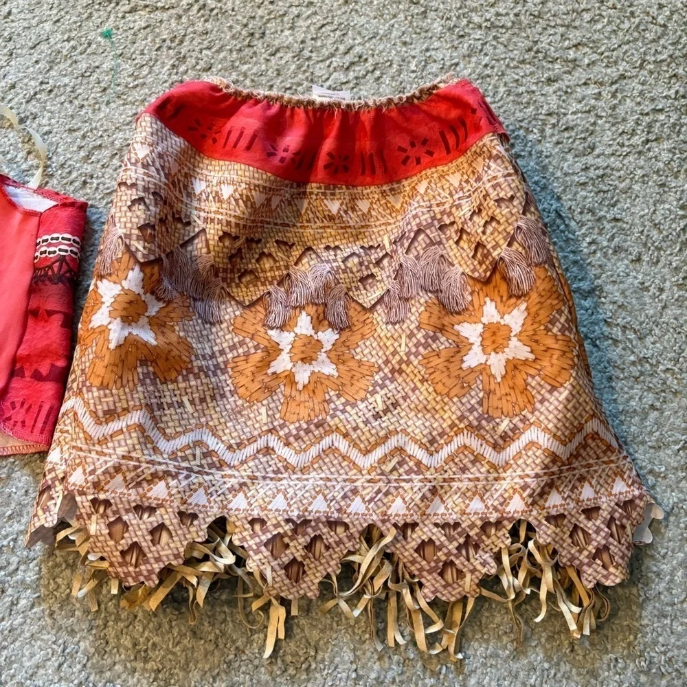 Disney Moana Costume Set - Red and Brown Sz 4-6X Disney Land World Cruise