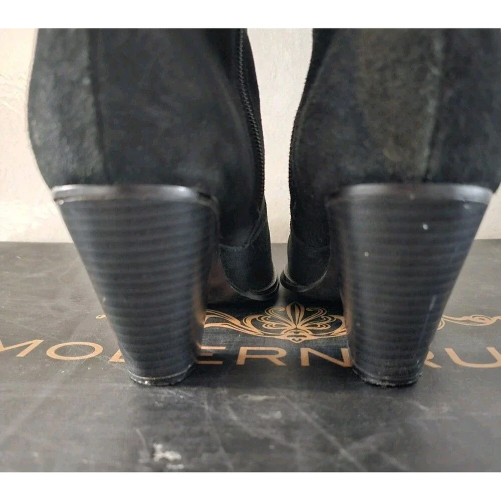 Colin Stuart Studded Black Suede Knee High Boots, women's size 8M