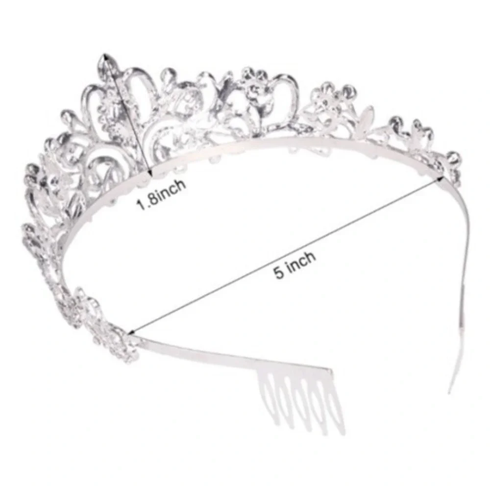 Bridal Silver Crystal Bridal Tiara Crown Headband Princess‎ Elegant Crown Combs