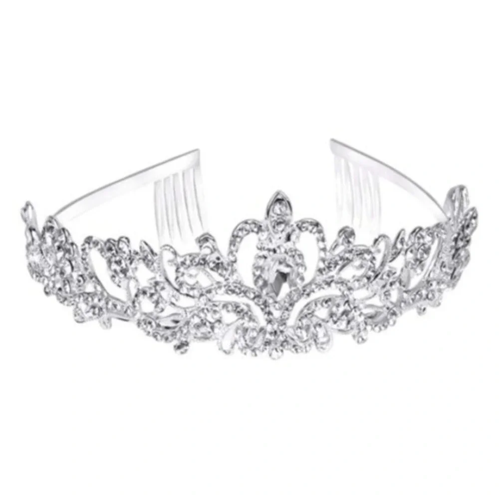 Bridal Silver Crystal Bridal Tiara Crown Headband Princess‎ Elegant Crown Combs
