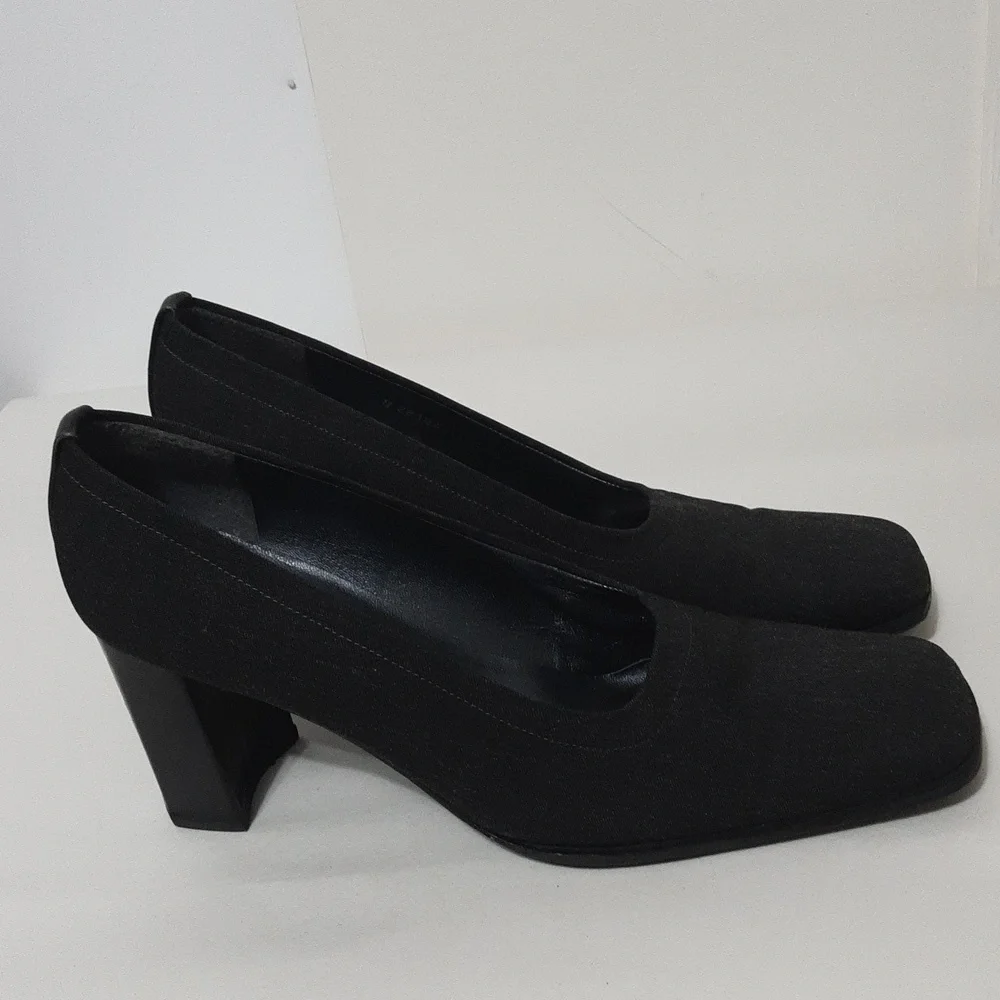 Stuart Weitzman Black Grayish Denim Platform‎ Heel