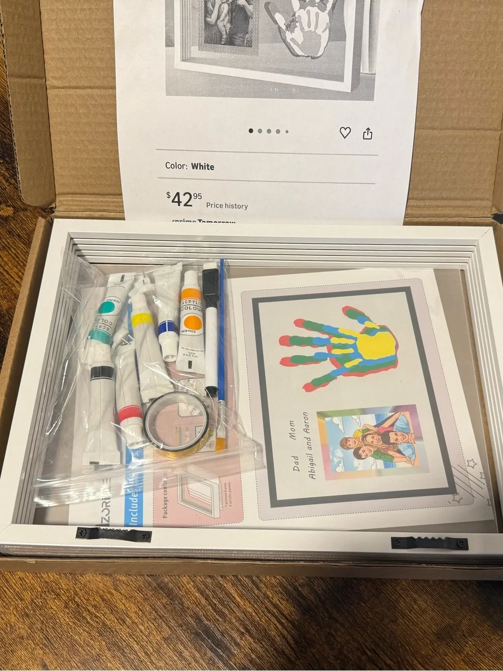 DIY Handprint Frame Kit with Paints - White