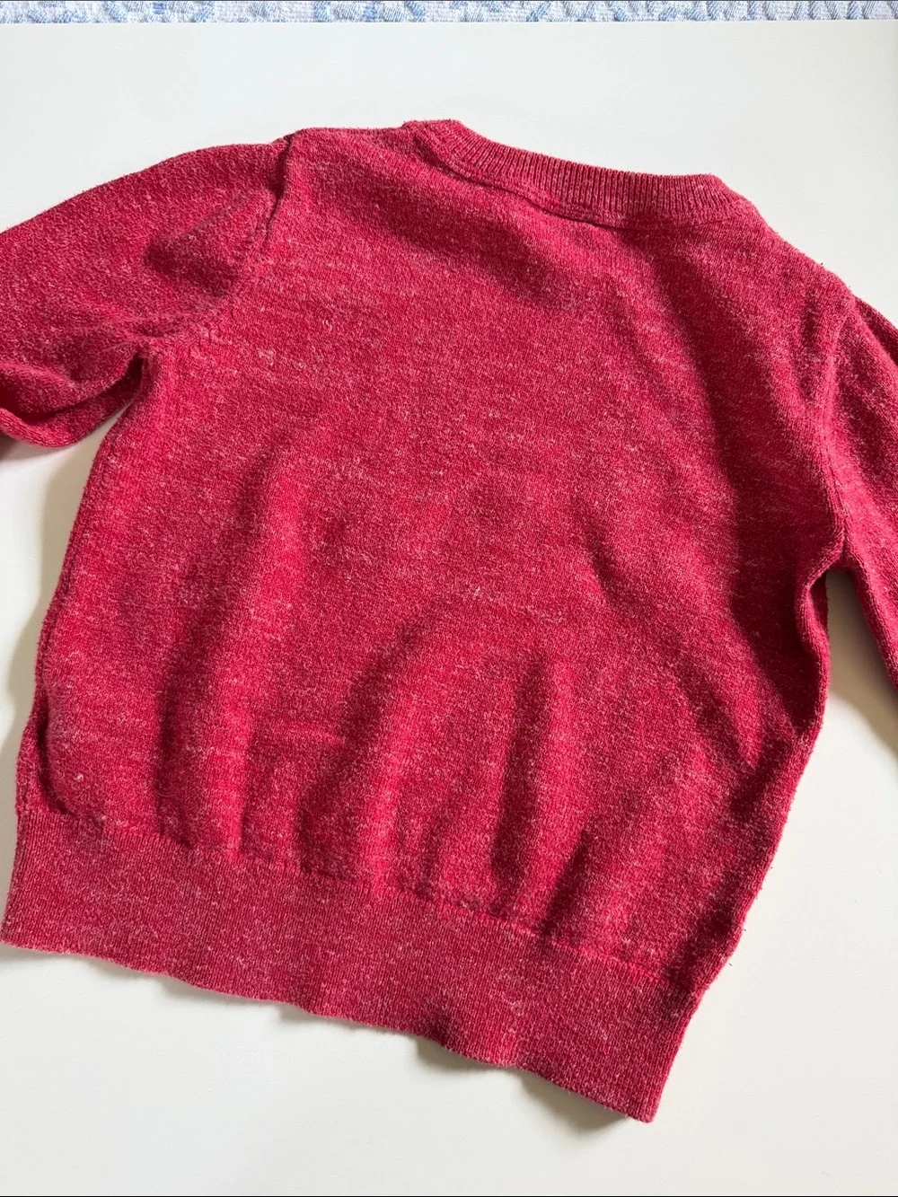 GAP Red Heather Crewneck Sweater with Teddy Logo