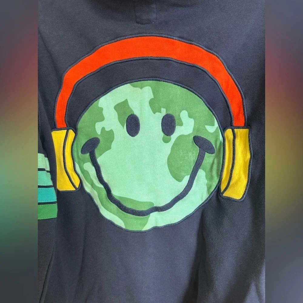 Gap Kids Earth Smiley Long Sleeve Zip Up Hoodie - Size XXL