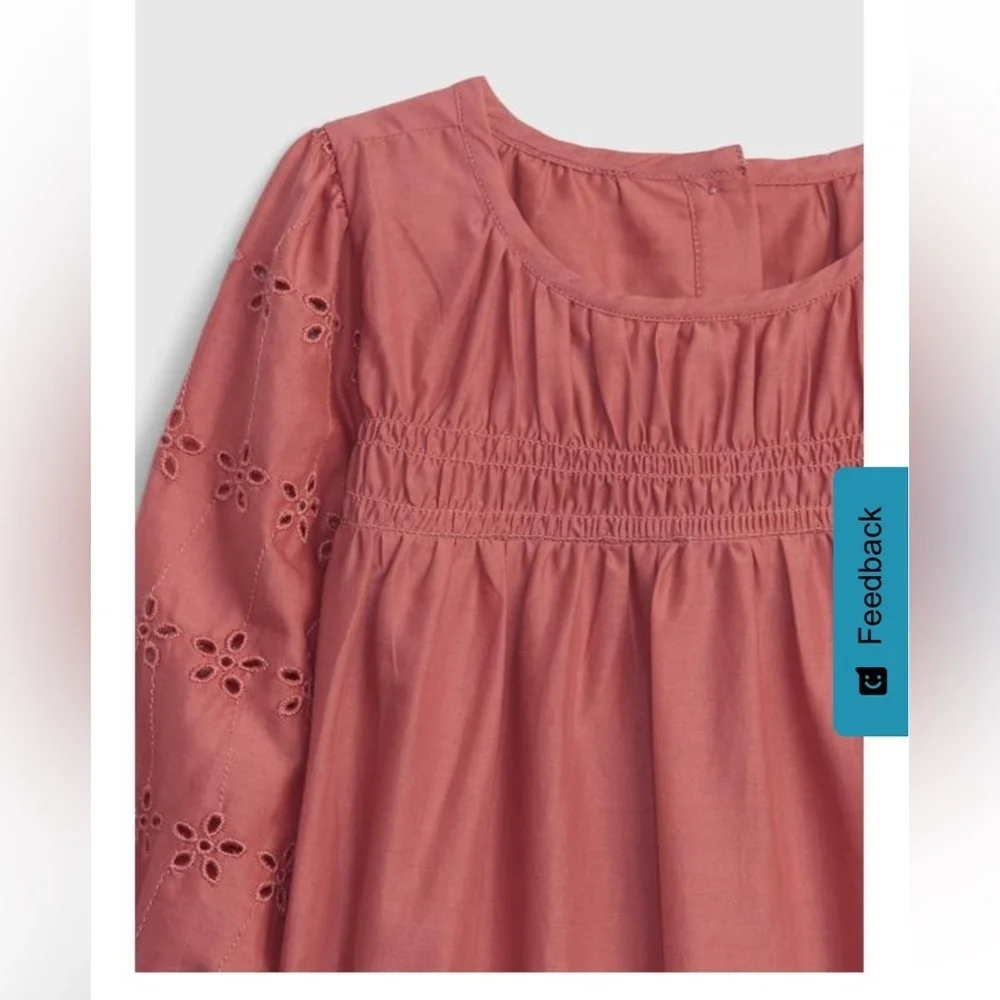 GAP Girls' Eyelet Tiered Dress - Rose