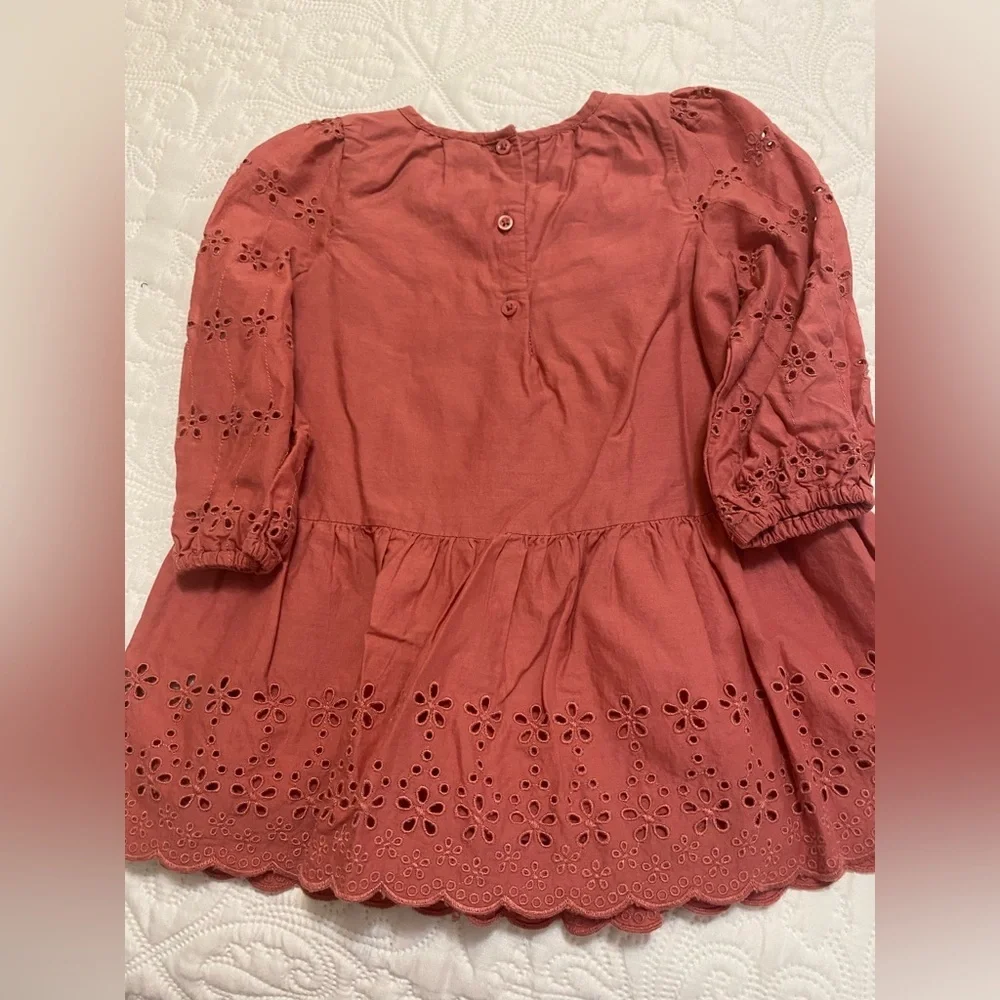 GAP Girls' Eyelet Tiered Dress - Rose