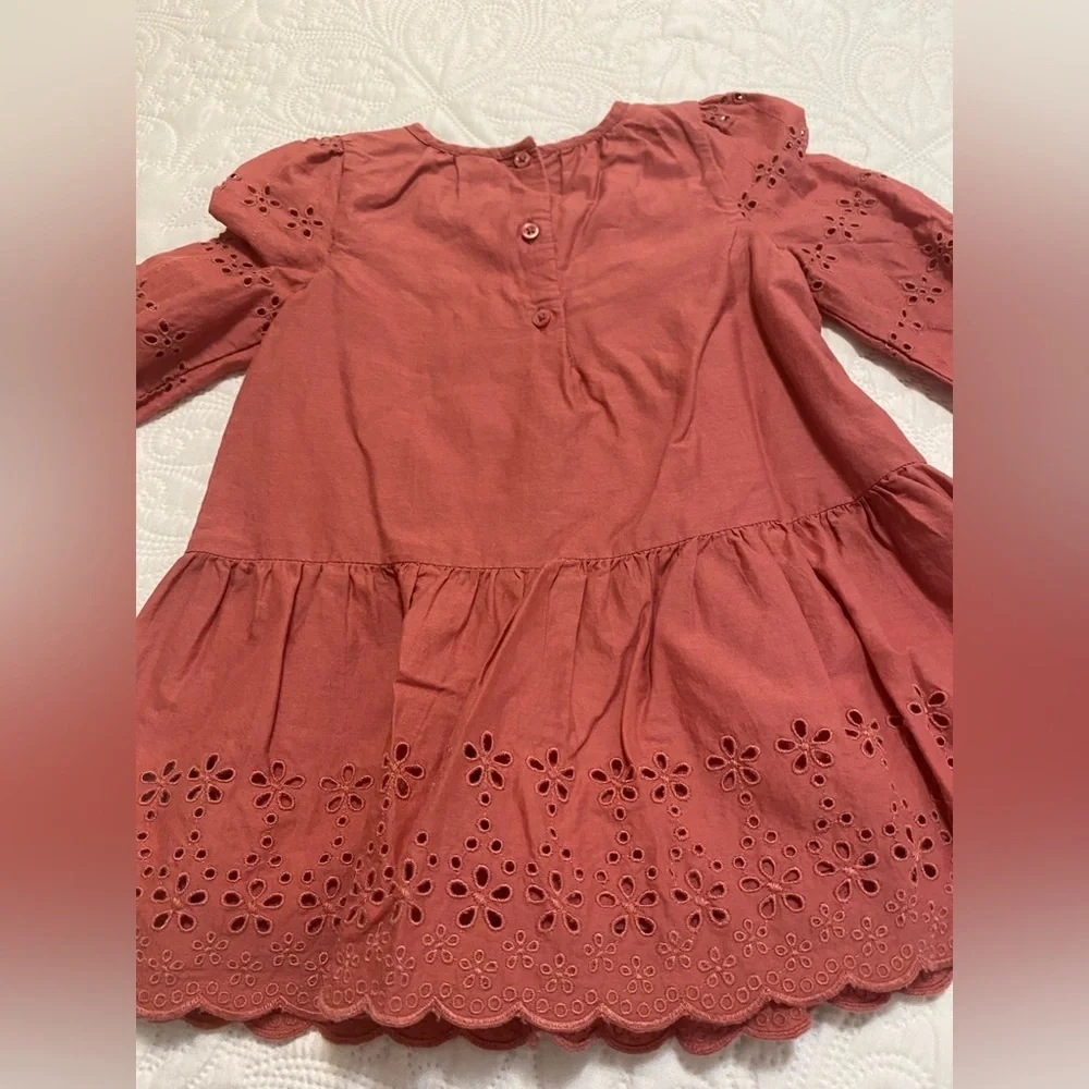 GAP Girls' Eyelet Tiered Dress - Rose