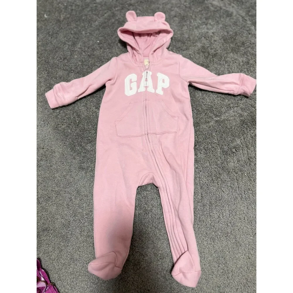 GAP Baby Bear Sweatshirt Bodysuit Pink Size 6-12 Month