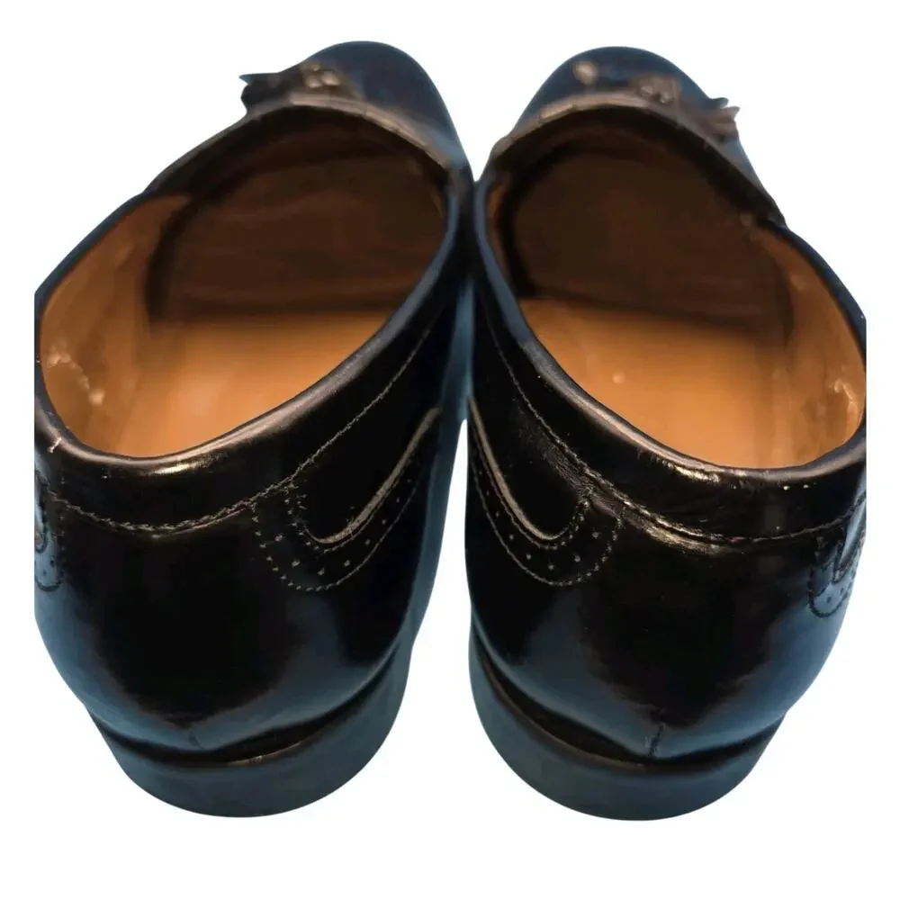 Florsheim Brinson Kiltie Tassel Loafers Men's 10.5 D Wingtip Black Leather