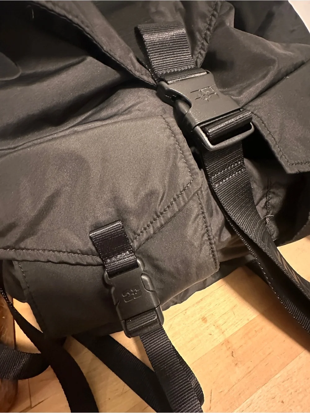 GANNI black recycled backpack
