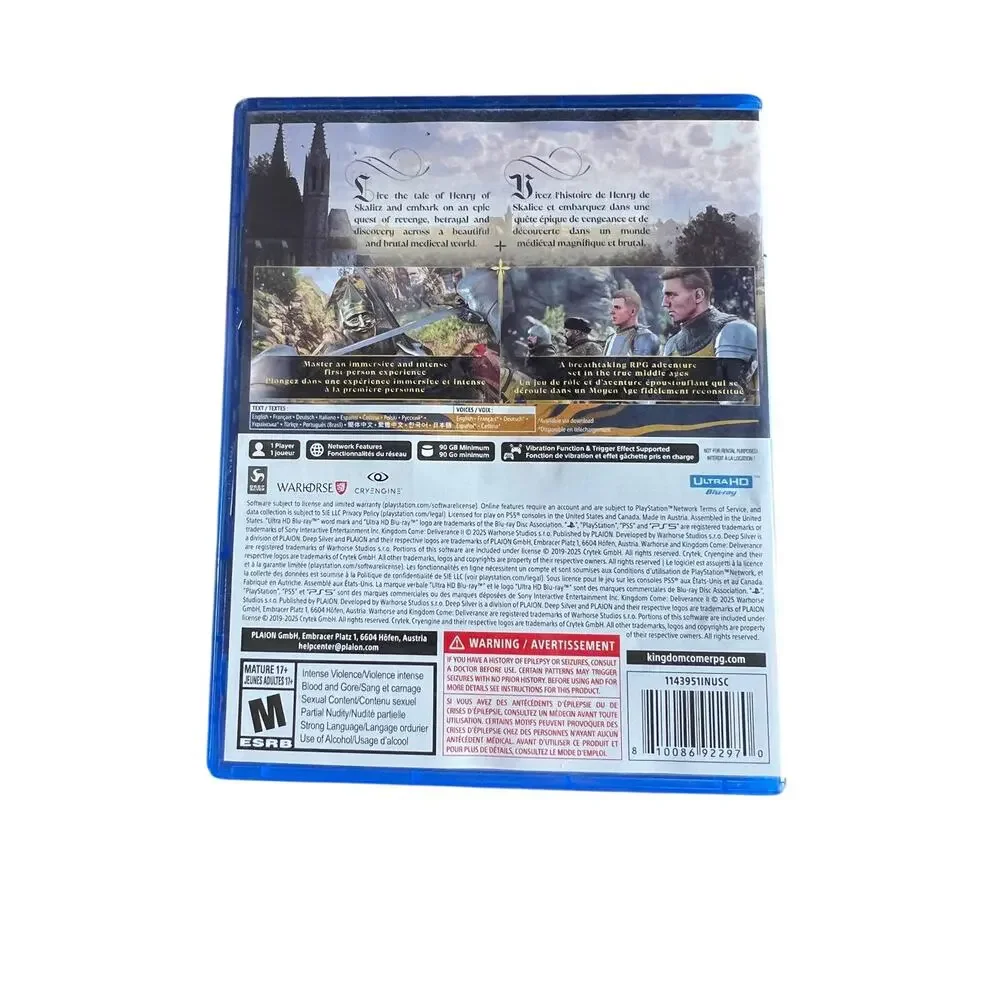 PS5 Kingdom Come Deliverance II 2 Video Game PlayStation with case EUC