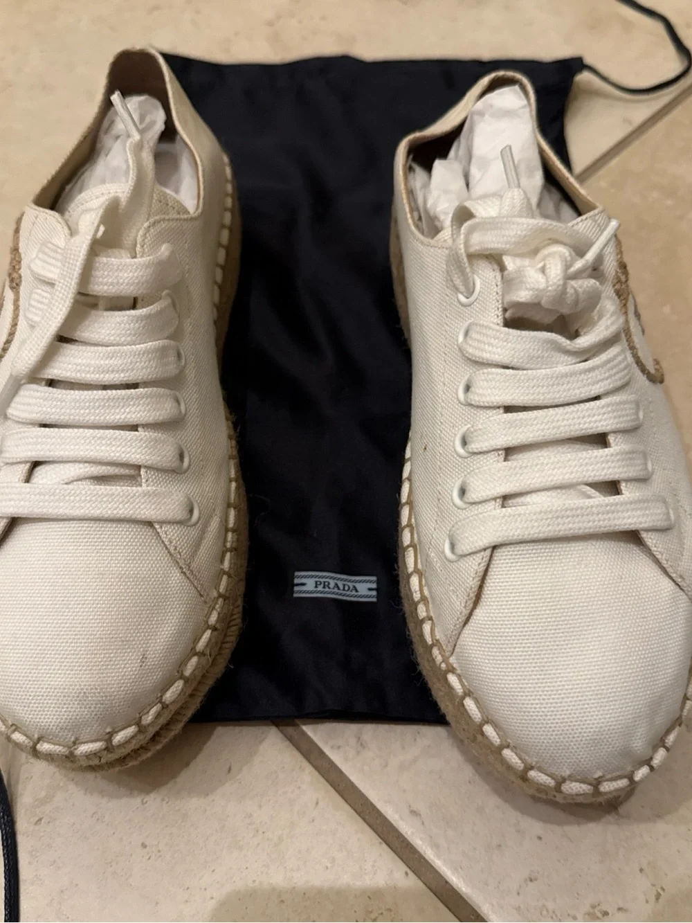 Prada jute look sneaker