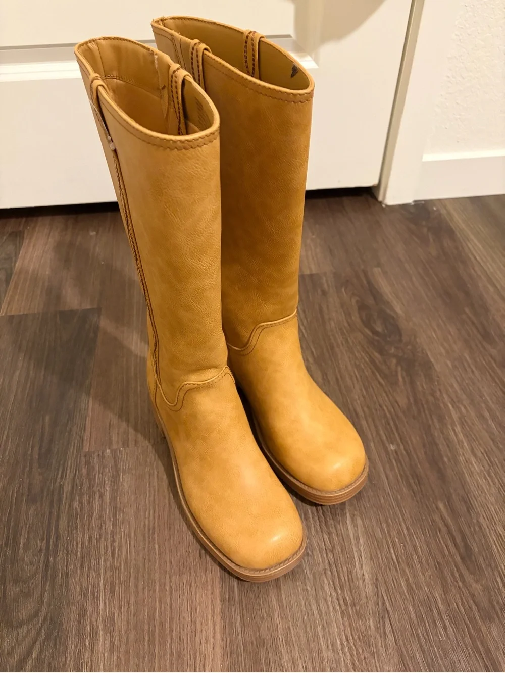 No Boundaries Mustard Tall Zip-Back Over-the-Knee Boots
