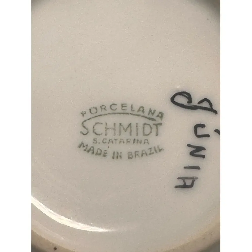 Vintage Hand Painted “Deus é Amor” Brazilian Porcelain Bud Vase/Creamer ~4”