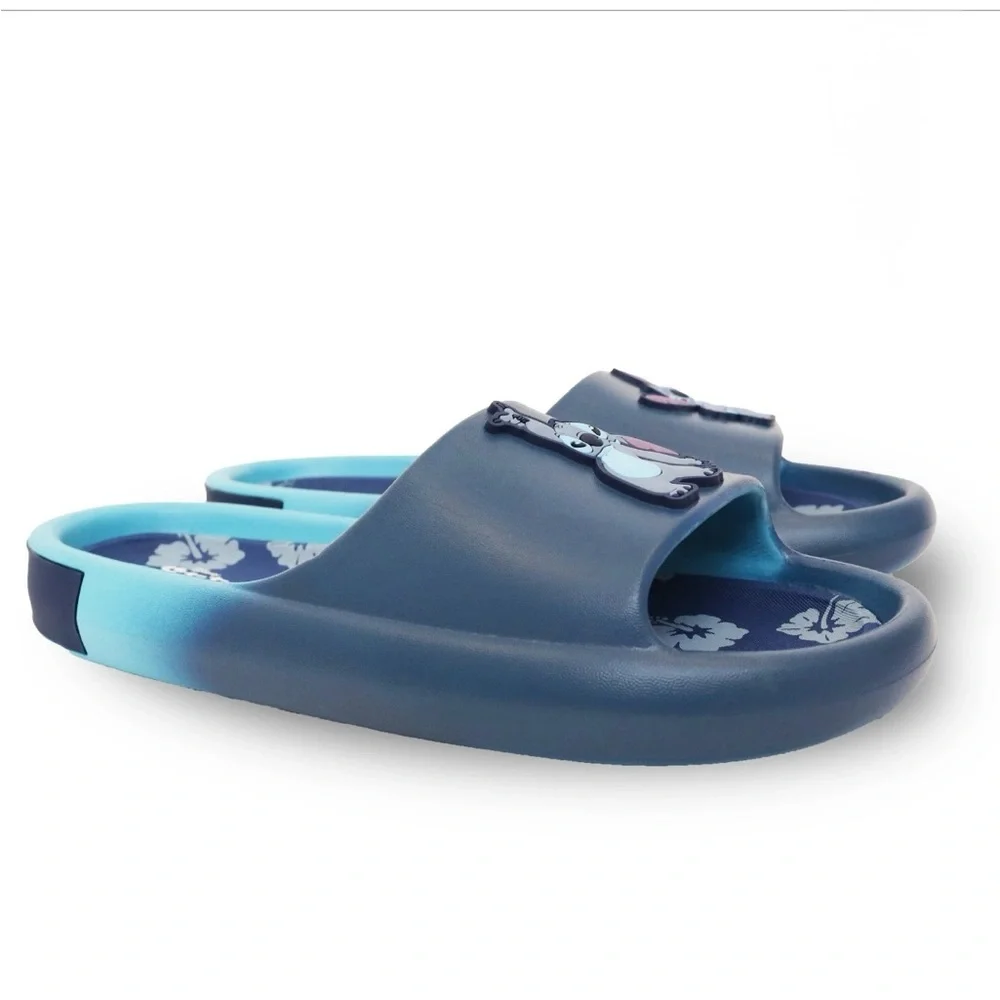 New Disney Stitch Slide Sandals Mens 13 Ombré Summer Pool Beach Vacation Lilo