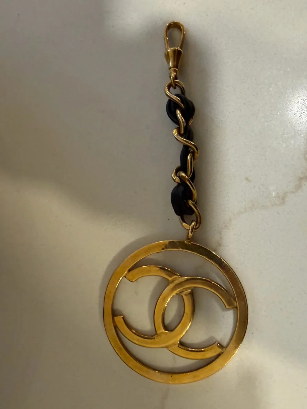 Authentic vintage Chanel bag CC charm 24k gold plated