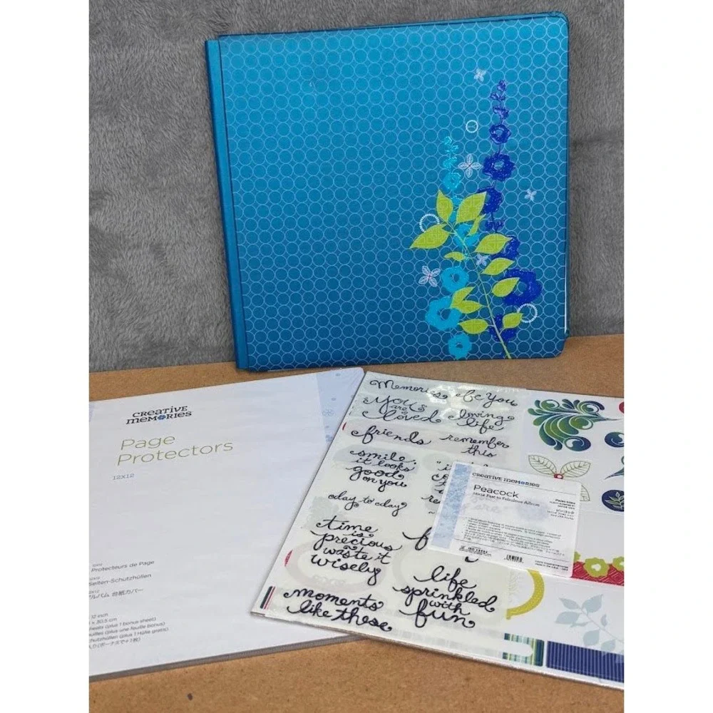 Creative Memories Peacock 12x12 Fast to Fabulous Album‎ Kit & Page Protectors