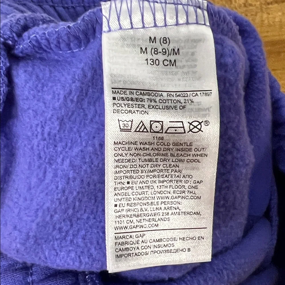 GAP Kids Wide Leg Sweatpants Girls Size 8 Purple Baggy