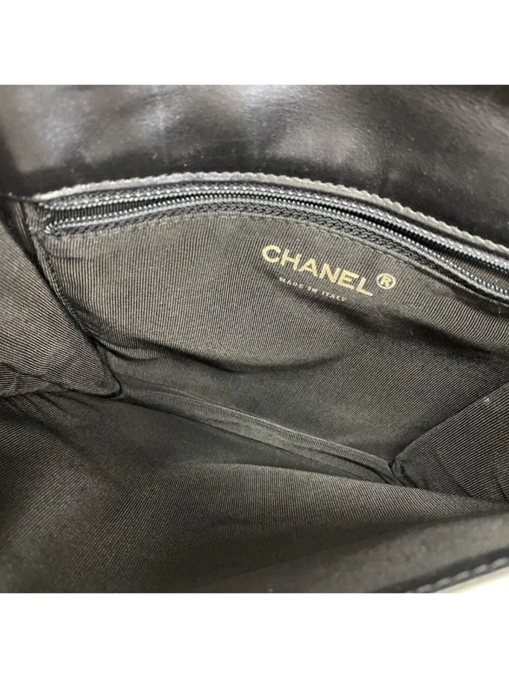 Chanel Shoulder Bag Lambskin Black Gold
