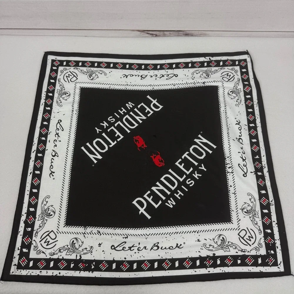 Pendleton Whisky Bandana Scarf Square Logo‎ Print