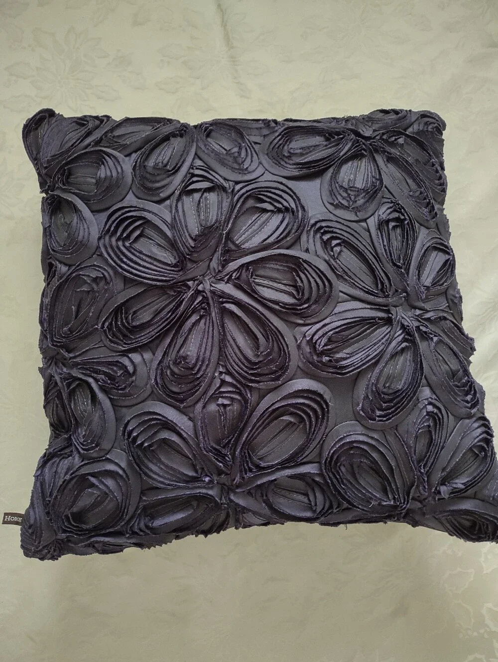 Eggplant Purple Rosette Duck Feathers Pillow Rodeo Home