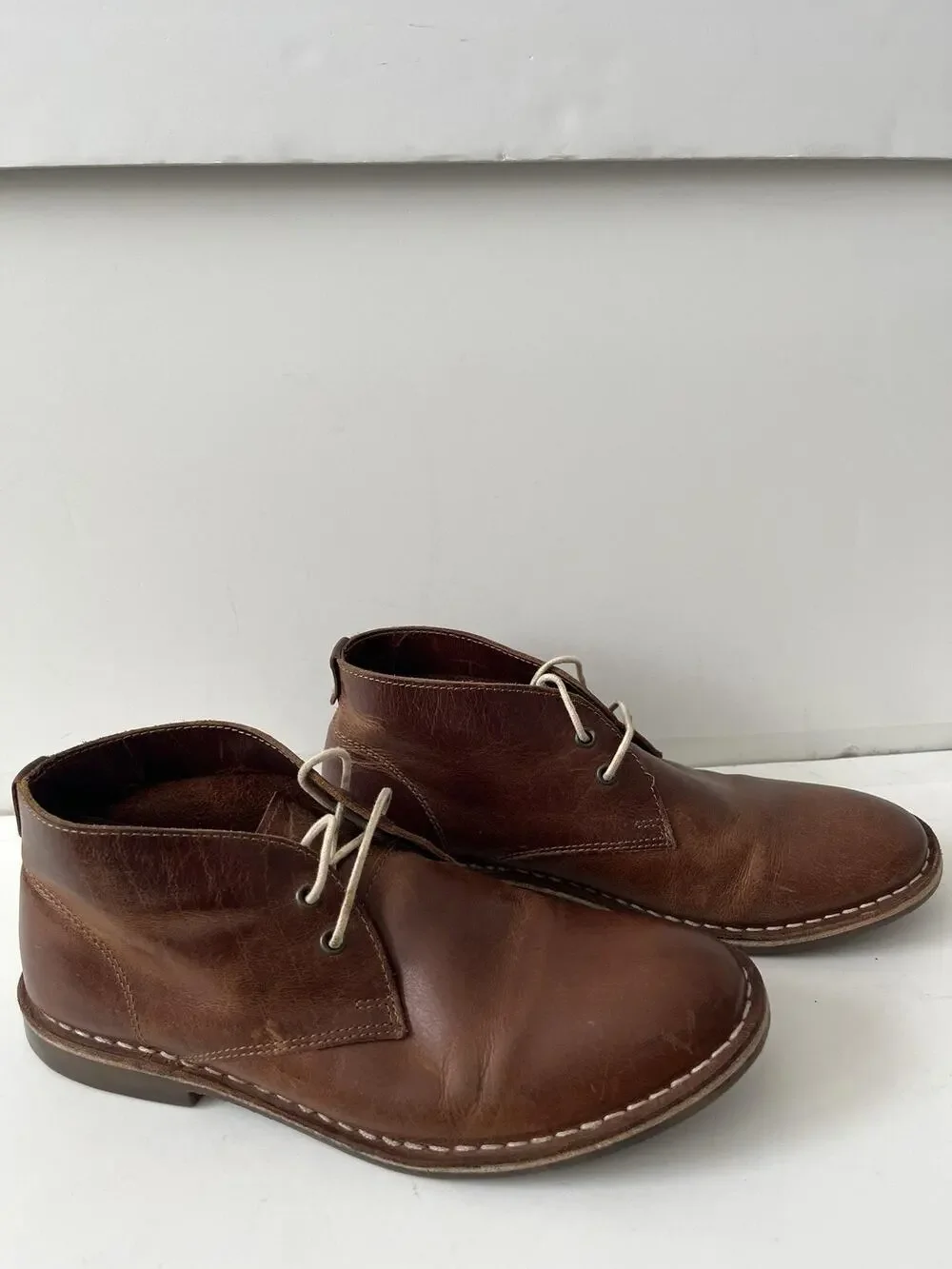 Michael Shannon Boots Mens Size 7 Brown Leather Desert Chukka Ankle Lace Up