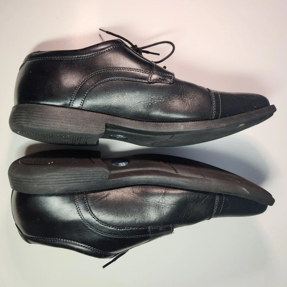 Nunn Bush Mens‎ Black Leather Dress Shoes Comfort Gel Size 12M Oxfords