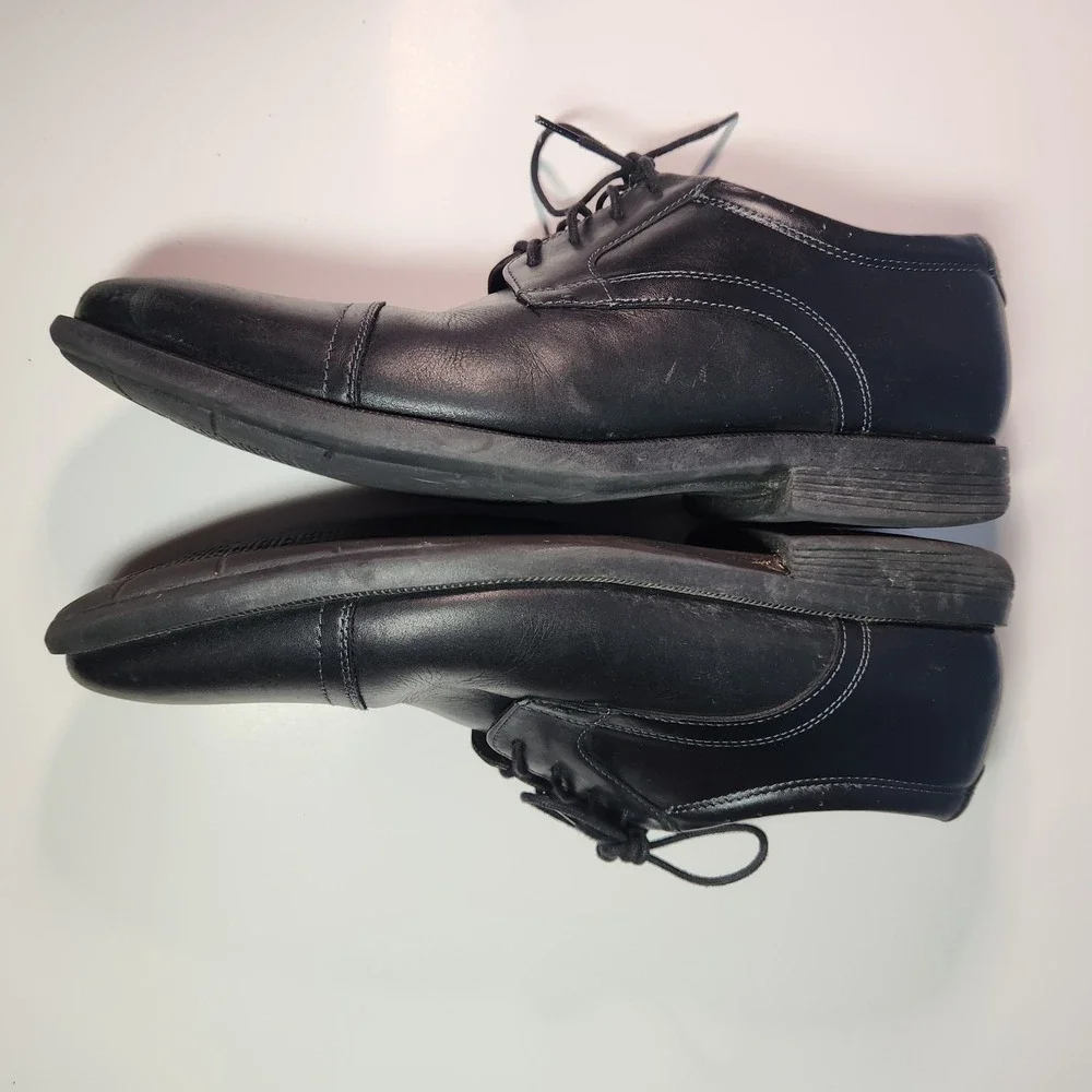 Nunn Bush Mens‎ Black Leather Dress Shoes Comfort Gel Size 12M Oxfords