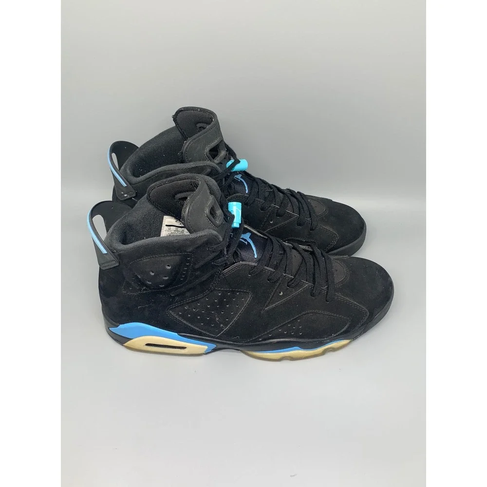 Jordan 6 Retro UNC Black University Blue Basketball Shoes 384664-006 Men's Sz 12