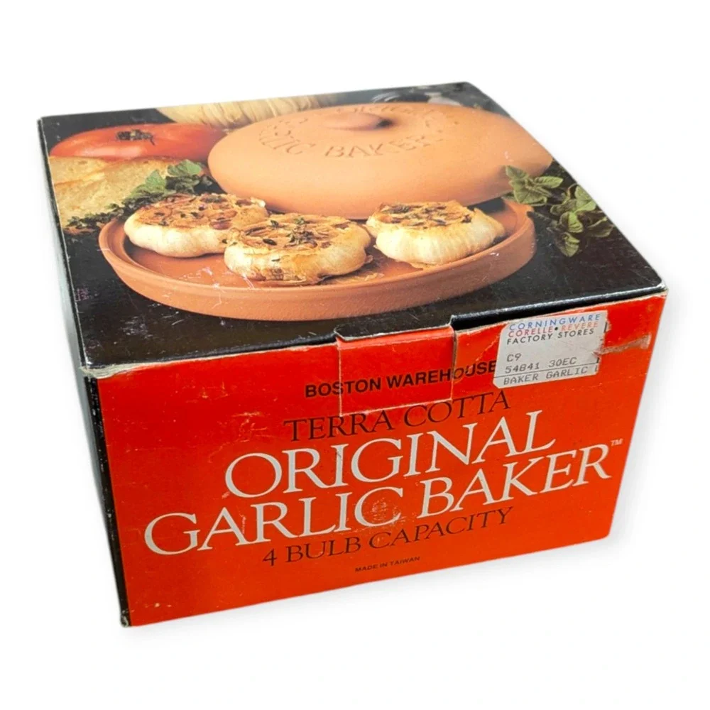 Boston‎ Warehouse Terra Cotta Original Garlic Baker 4 Bulb Capacity Vintage 1993