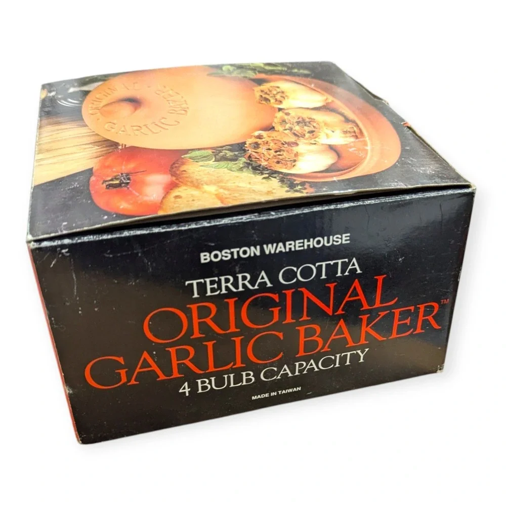 Boston‎ Warehouse Terra Cotta Original Garlic Baker 4 Bulb Capacity Vintage 1993