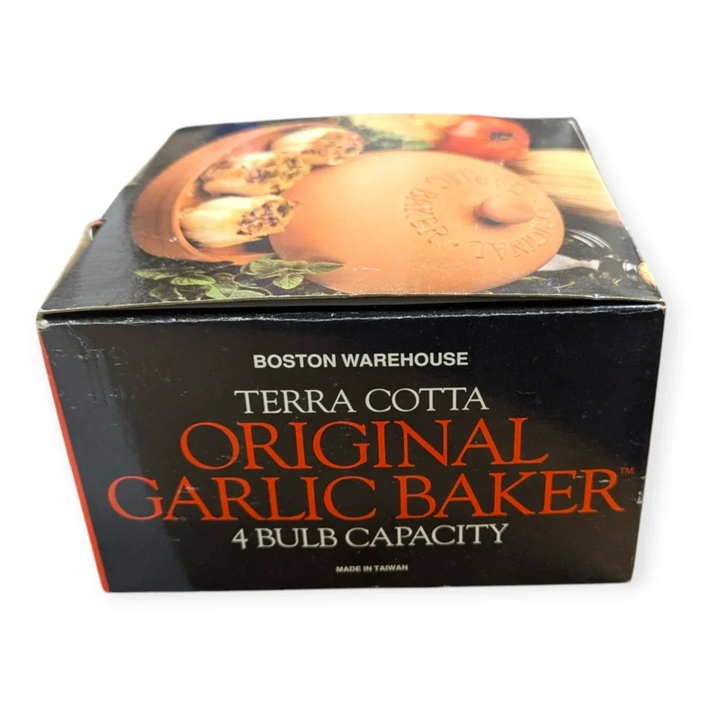 Boston‎ Warehouse Terra Cotta Original Garlic Baker 4 Bulb Capacity Vintage 1993